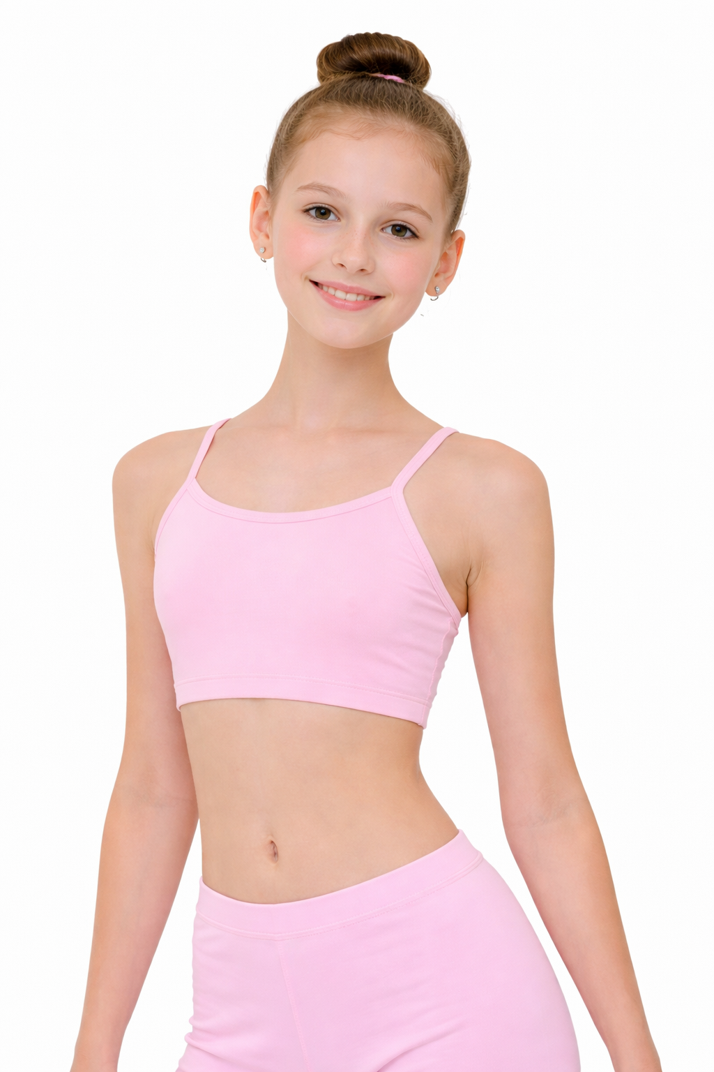 TOP SPALLINE SOTTILI ROSA DANZA BAMBINA